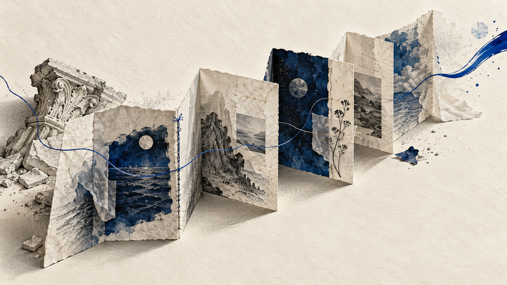 Pliegues de memoria en azul